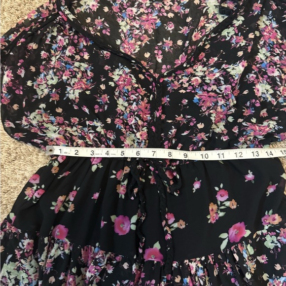 Torrid Black Floral Dress with Slip - Picture 4 of 13
